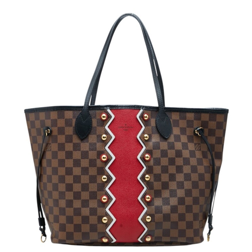 Louis Vuitton Damier Karakoram Neverfull MM Tote Bag Shoulder N40047 Brown Le...